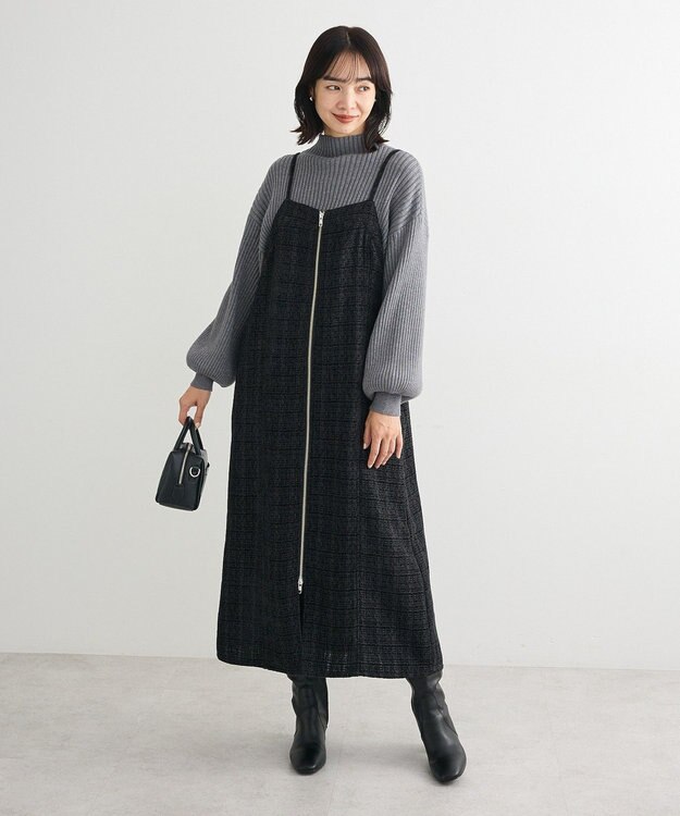 Green Parks ・ｓｗｉｎｇ　ｂｙ　ボトルネックラメニット Gray