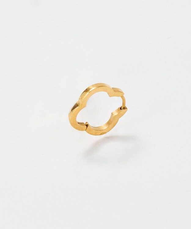 Phoebe 【金属アレルギー対応】フラワーワンタッチフープピアス　ゴールド/サージカルステンレス（片耳） ゴールド