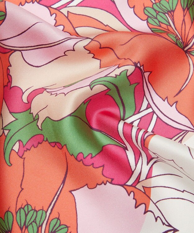 LIBERTY. ユースタシア 45x45 シルク スカーフ ピンク