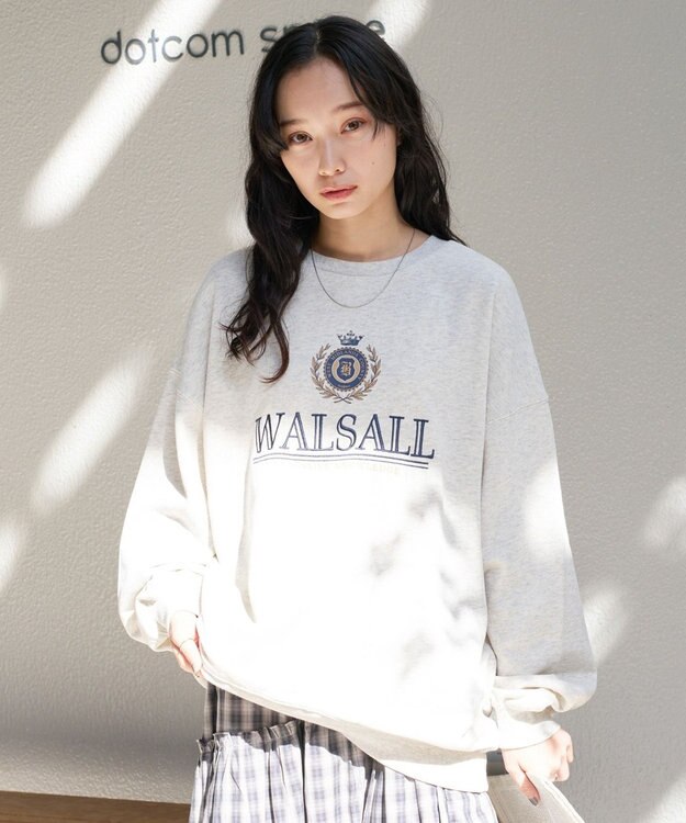 WEGO 刺繍BIGスウェット 杢グレー