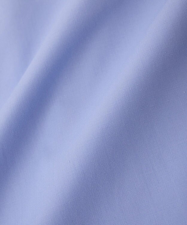 Green Parks イージーケア袖シャーリングシャツ Sax