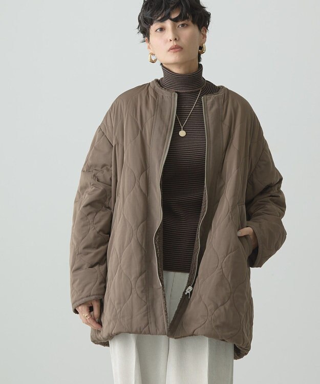 AMERICAN HOLIC 軽ポカ２ＷＡＹリバーシブルキルトアウター Mocha