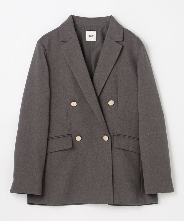 ANY L ウーリッシュＷブレストジャケット チャコール