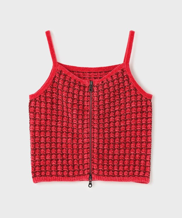 GRACE CONTINENTAL ツイードニットキャミ レッド