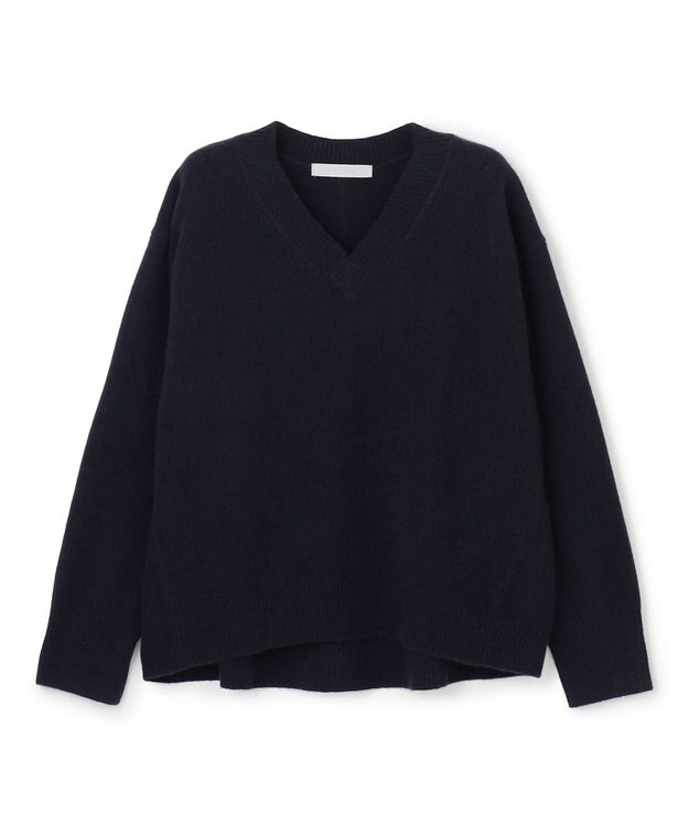 UNFILO L 【先行予約/WEB限定】カシミヤブレンドニット Vネック ネイビー