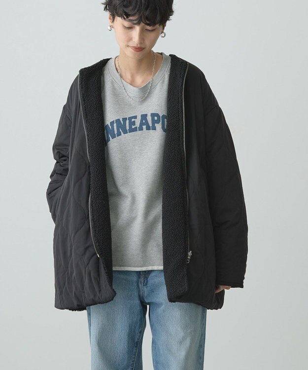 AMERICAN HOLIC 軽ポカ２ＷＡＹリバーシブルキルトアウター Black