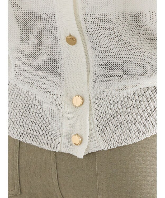 Te chichi 【WEB限定カラーあり】ペーパータッチヤーン2wayメッシュニット オフホワイト