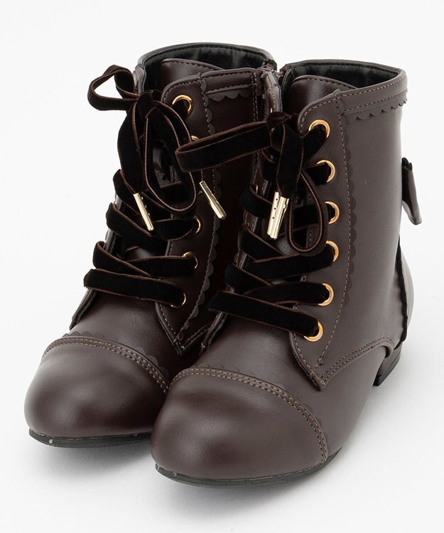 ANY KIDS 編み上げブーツ ブラウン系