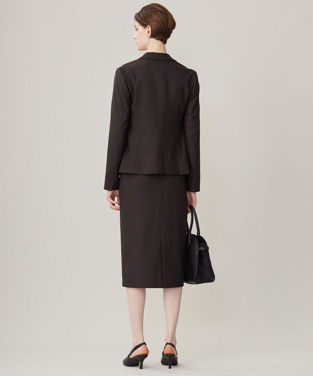 ICB 【洗える】プロヴィスウールツイル テーラードジャケット チャコール系