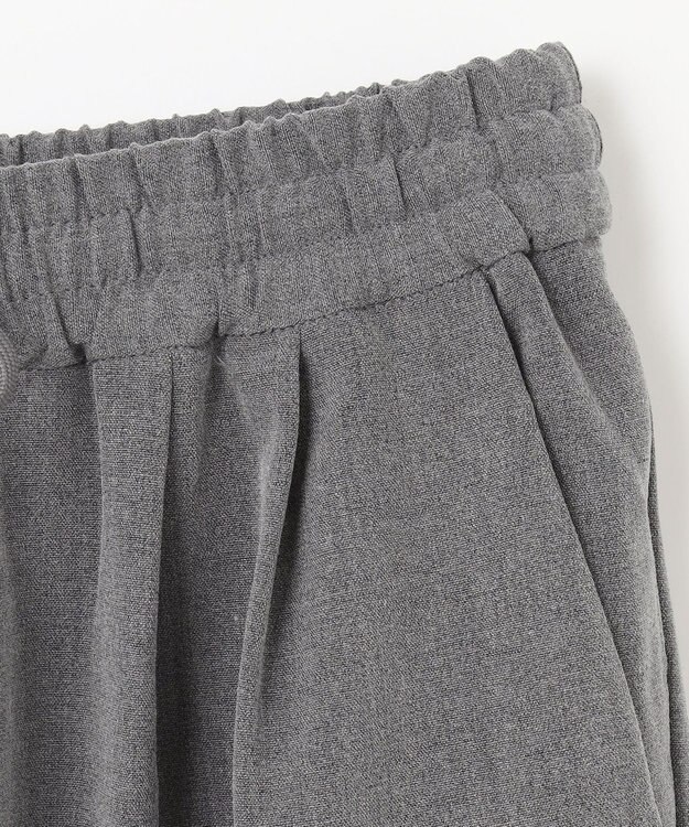 ANY 【洗濯機可能/ストレッチ/ウエストゴム】ウールライク2タックストレートパンツ グレー