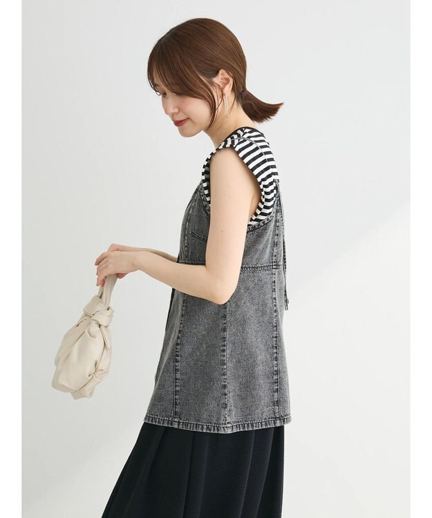 Green Parks ・ＳＵＧＡＲＳＰＯＯＮ【ＣＯＯＬ】タックノースリーブＴＥＥ Border