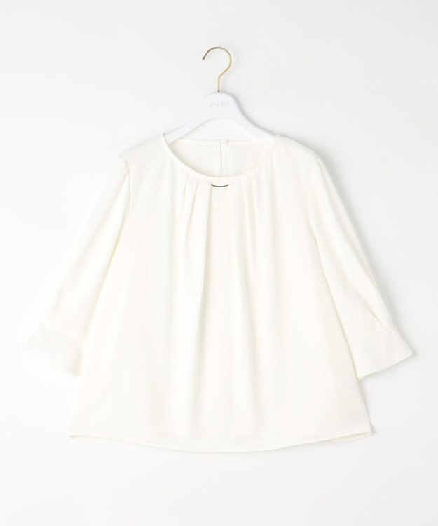 ANY SIS S 【洗える】ラッフルフレアジョーゼット ブラウス オフ