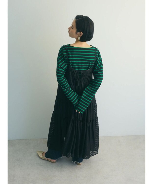 Green Parks armonia.ティアードシアーキャミワンピース Black