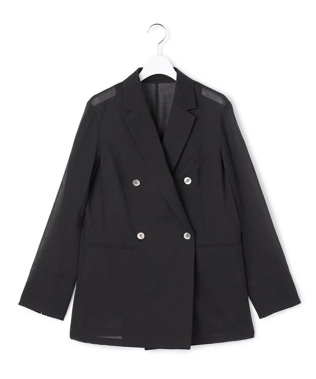 23区 【先行予約】ナイロンコットンシアーボイル ダブルジャケット ブラック系