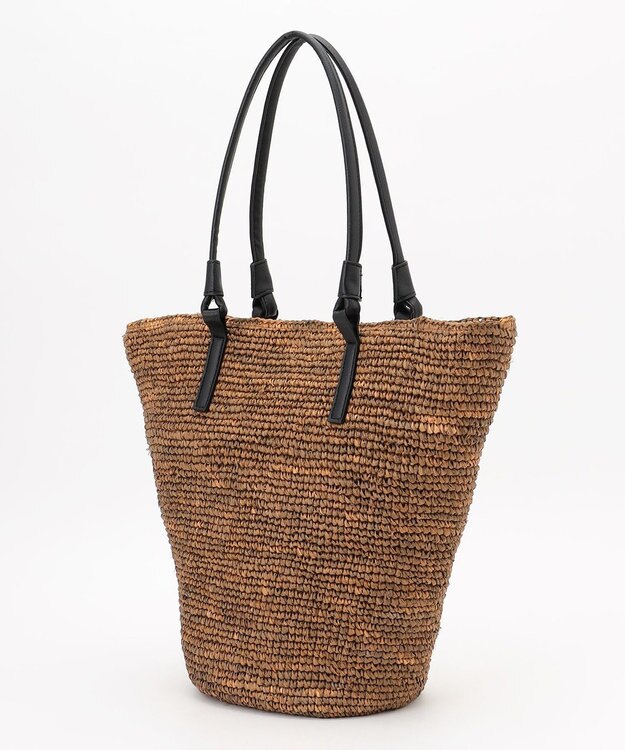 自由区 【カタログ掲載】ラフィアテーパードトート バッグ ブラウン