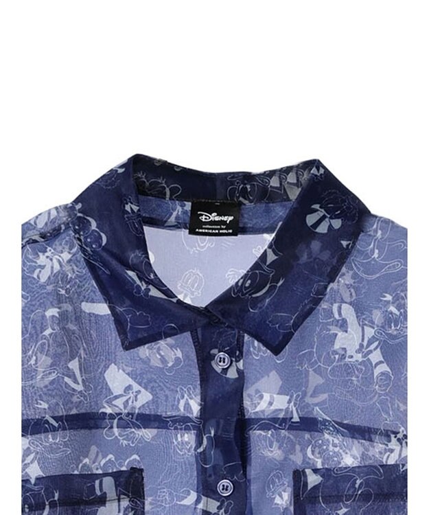 AMERICAN HOLIC 総柄シアーショート丈シャツ／Ｄｉｓｎｅｙ Navy