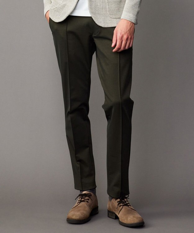 JOSEPH ABBOUD 【キングサイズ・2WAYストレッチ/洗える/JAPANファブリック/きれいめ】ストレッチ コンパクトジャージー パンツ カーキ系