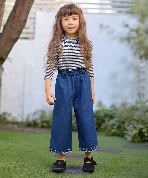 ANY KIDS デニム ガウチョ ネイビー