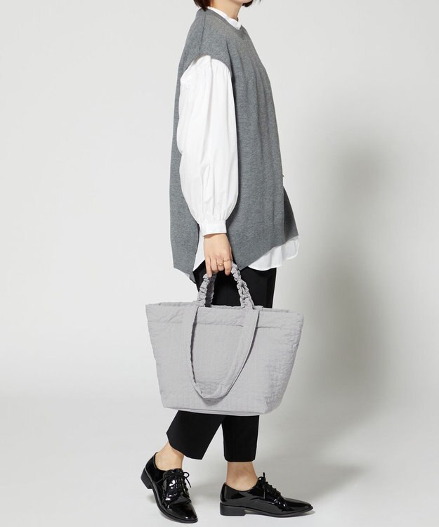 Y'SACCS 【Y’SACCS vous et】ギャザーハンドル2WAYヌビバッグ グレー