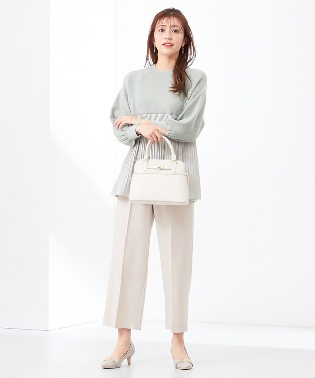 ANY SIS 【洗える】プリーツコンビ ニット ミント