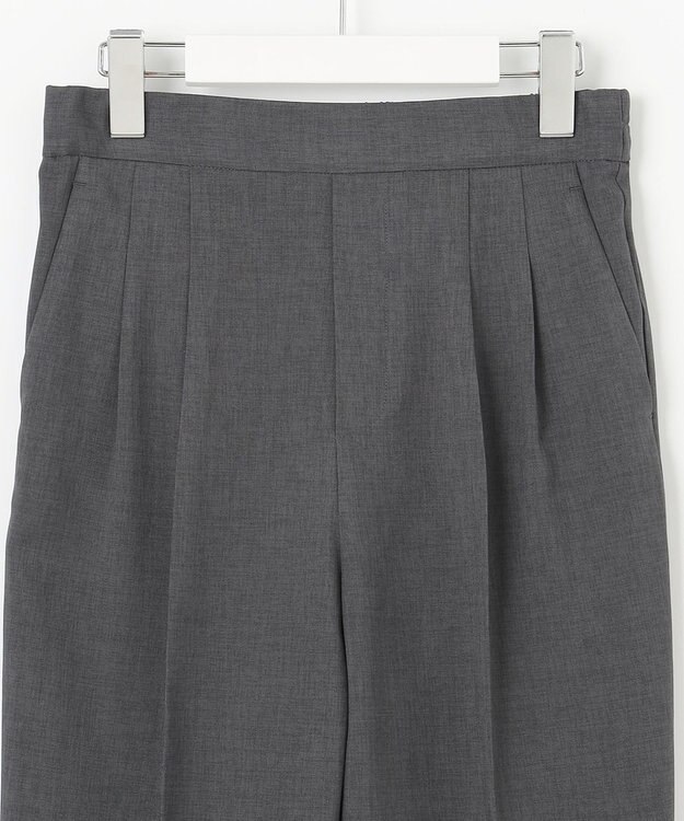 Feroux 【洗える】美シルエットカラーテーパード パンツ グレー系