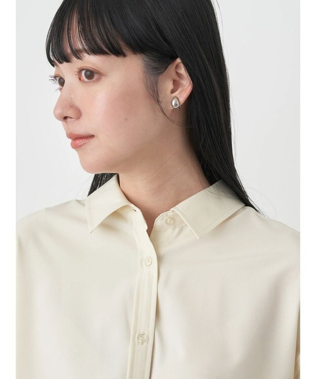 earth music&ecology ギャザースリーブシャツ Light Yellow