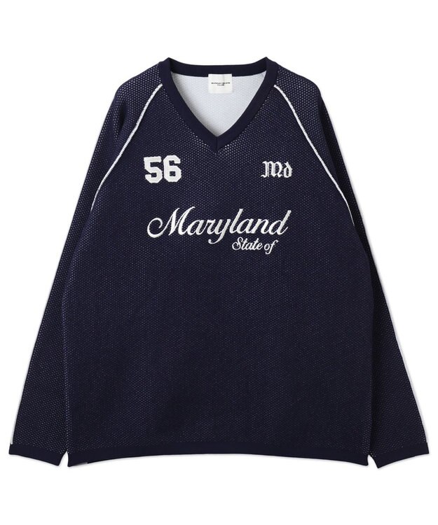 WEGO 【ユニセックス着用ITEM】ゲームロゴメッシュジャガードプルオーバー ネイビー