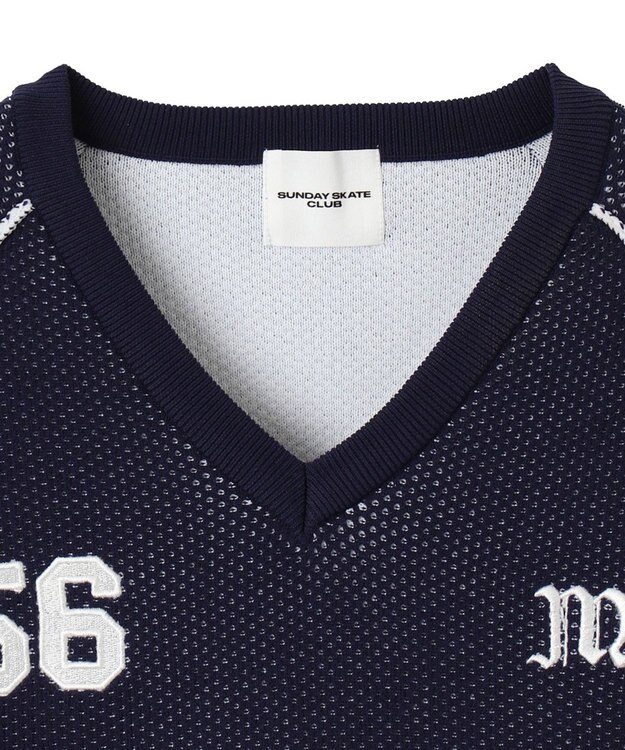 WEGO 【ユニセックス着用ITEM】ゲームロゴメッシュジャガードプルオーバー ネイビー