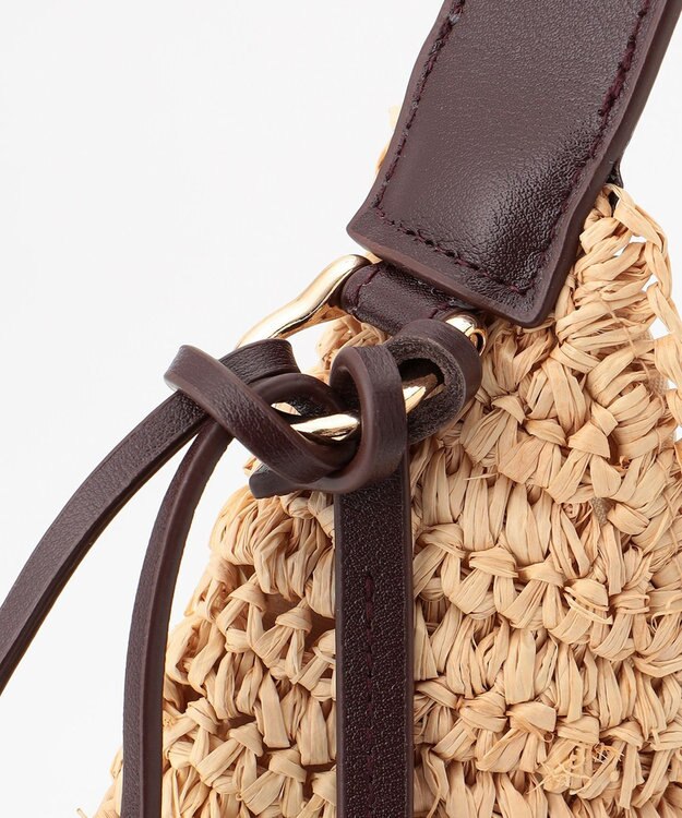 自由区 ラフィアワンショルダー バッグ ベージュ系