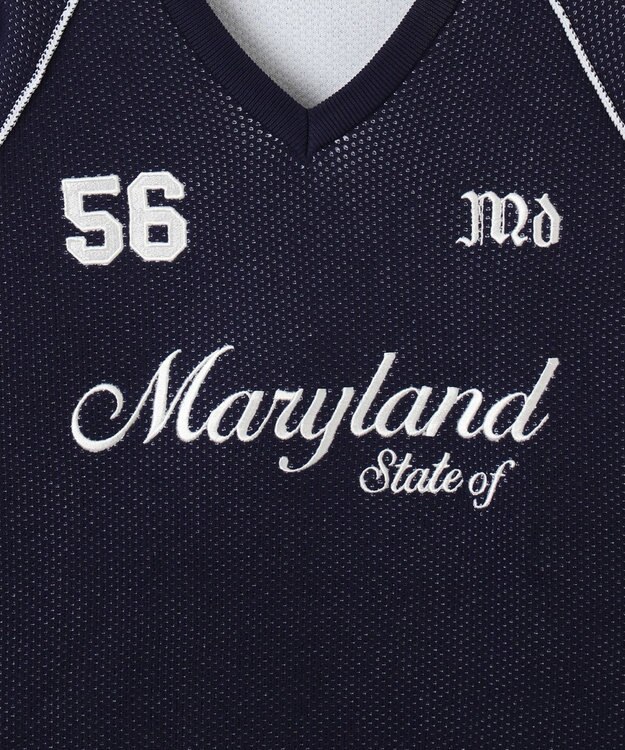 WEGO 【ユニセックス着用ITEM】ゲームロゴメッシュジャガードプルオーバー ネイビー