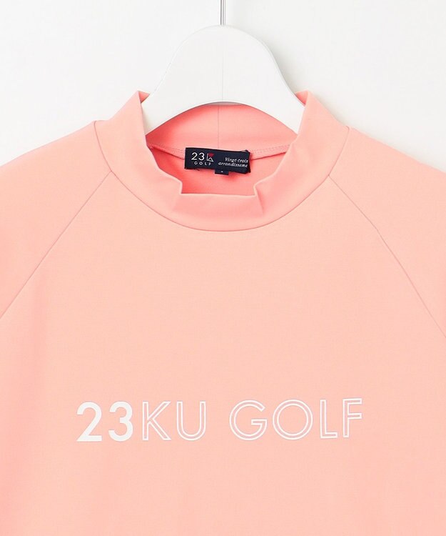 23区GOLF 【WOMEN】ロゴ 半袖モックネックシャツ ピンク系