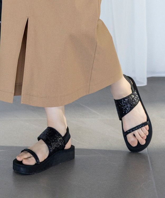 ANY SIS 【23.0~24.0cm】ボリュームソールレディ サンダル ブラック