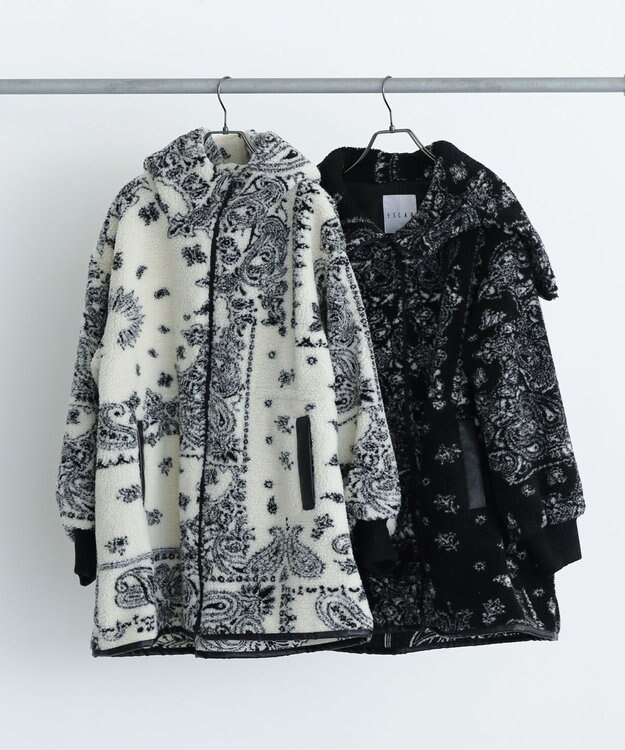 Green Parks ■ＥＳＣＡＲ　ペイズリーボアフードコート Black