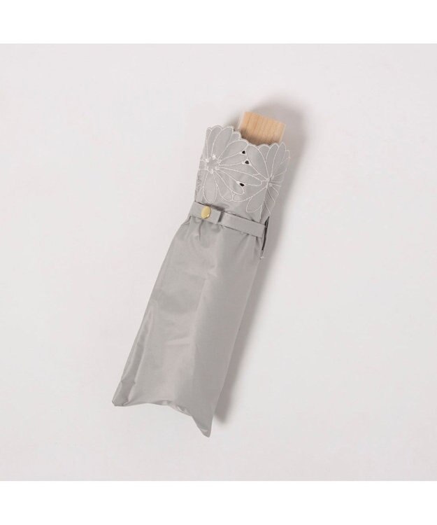 UNBILLION UV カット率99％以上  カシュネ cachenez / PUフラワーポーラー刺繍3段折りたたみ傘 GY