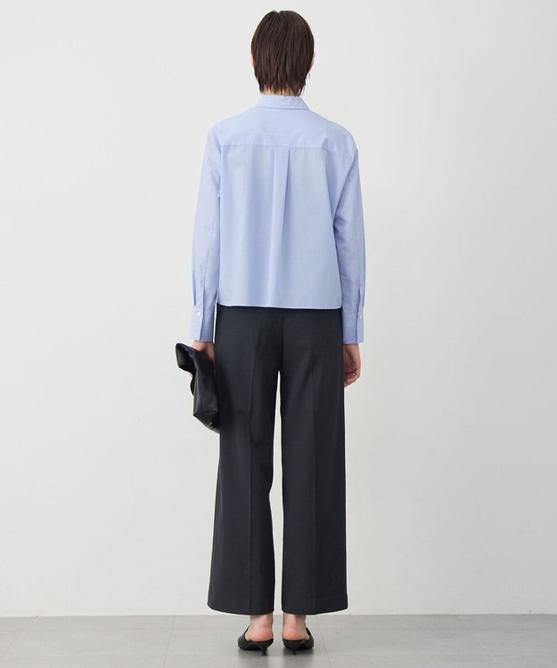 ICB 【先行予約】クリーンブロード ライダース風 クロップドシャツ ブルーストライプ