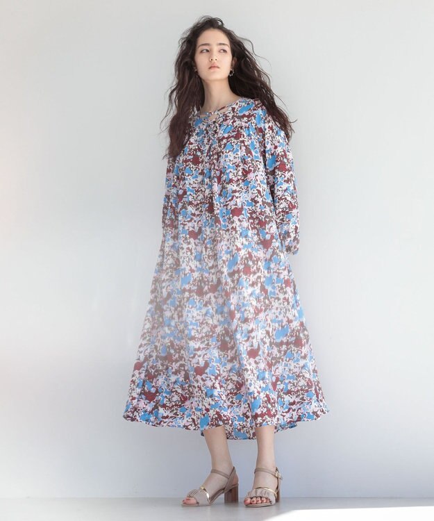 Green Parks ■ＥＳＣＡＲ　モザイクｐｔレースアップワンピース Off White