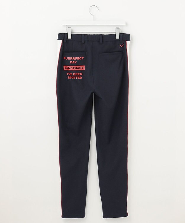 PW CIRCULUS 【MEN】【洗える/帯電防止/ストレッチ】ロゴ サイドライン パンツ ネイビー系