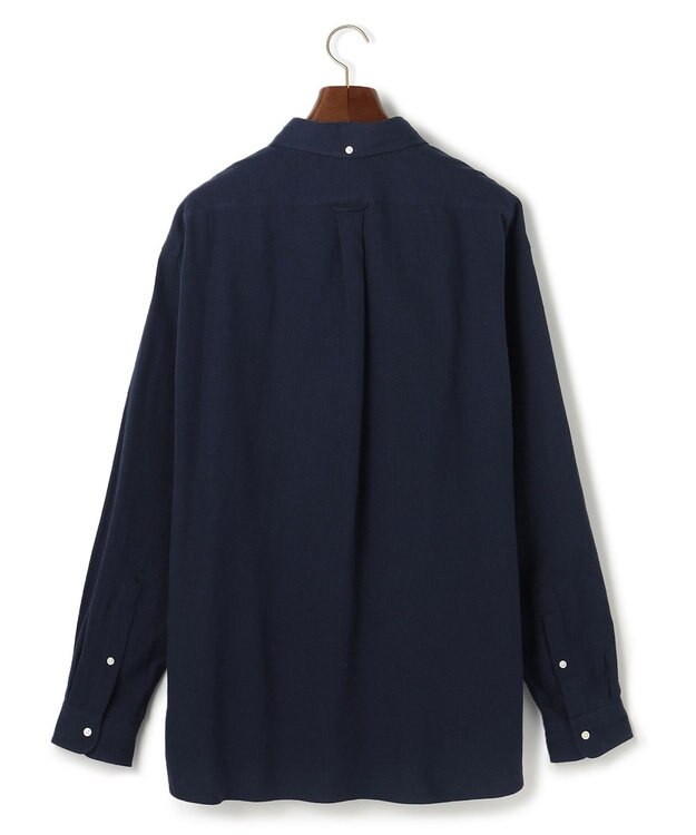 J.PRESS MEN 【J.PRESS ORIGINALS】【UNISEX】Cotton Silk Yarn Dyed Twill B.D. Shirts / Baggy-Fit ネイビー系