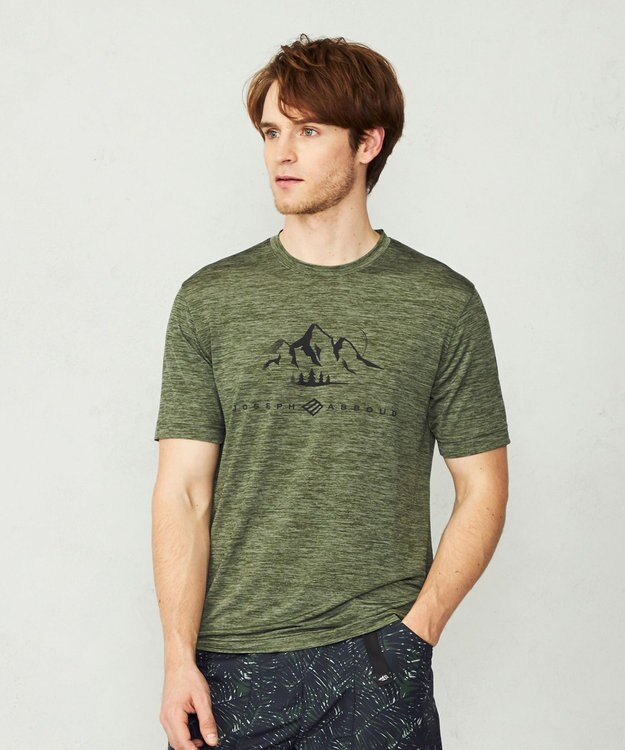 JOSEPH ABBOUD MOUNTAIN 【UNISEX】クールスキンガードTシャツ オリーブ系