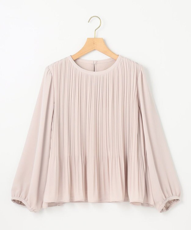 組曲 【WEB限定】ジョーゼットシフォンプリーツ ブラウス ピンクベージュ系