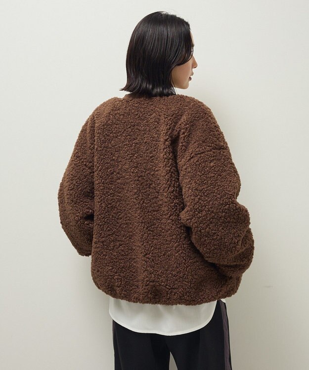 Green Parks Ｖネックボアカーディジャケット Brown