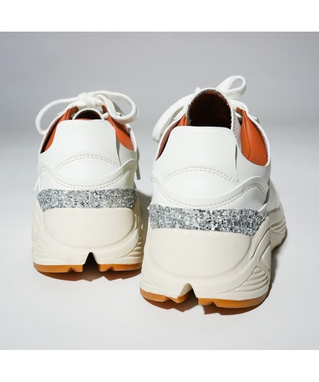 MODE ET JACOMO <carino>グリッター厚底スニーカー ホワイト