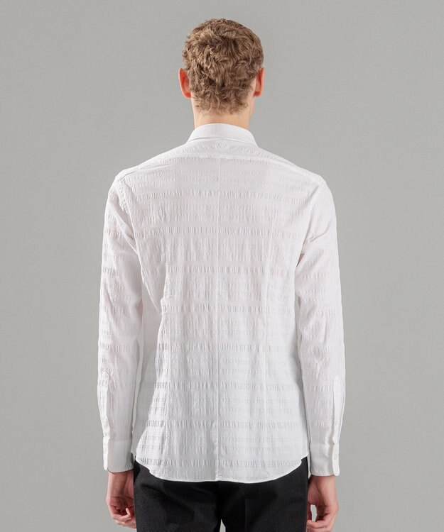 JOSEPH HOMME レボソジャガードストレッチ　レギュラーカラーシャツ ホワイト系