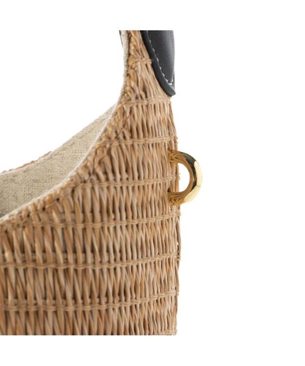 UNBILLION cachecache ジャガード巾着付きポリプロピレンバケツバッグ ブラック