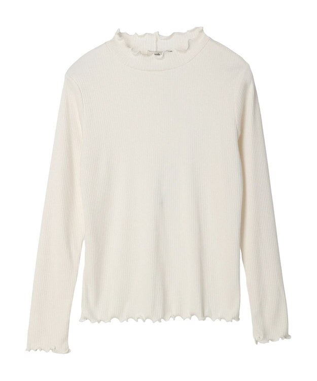 earth music&ecology チェーンリブハイネックプルオーバー Ivory