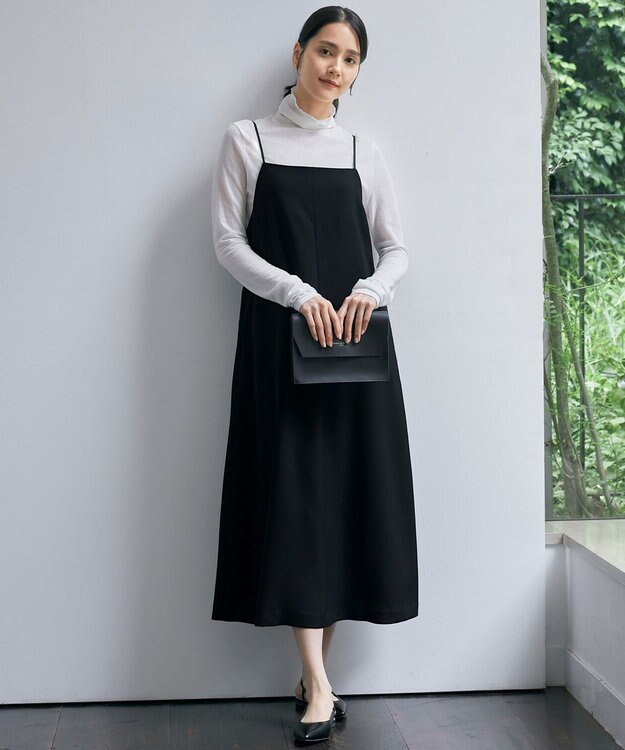 自由区 【洗える】ハイツイストキャミソール ワンピース ブラック