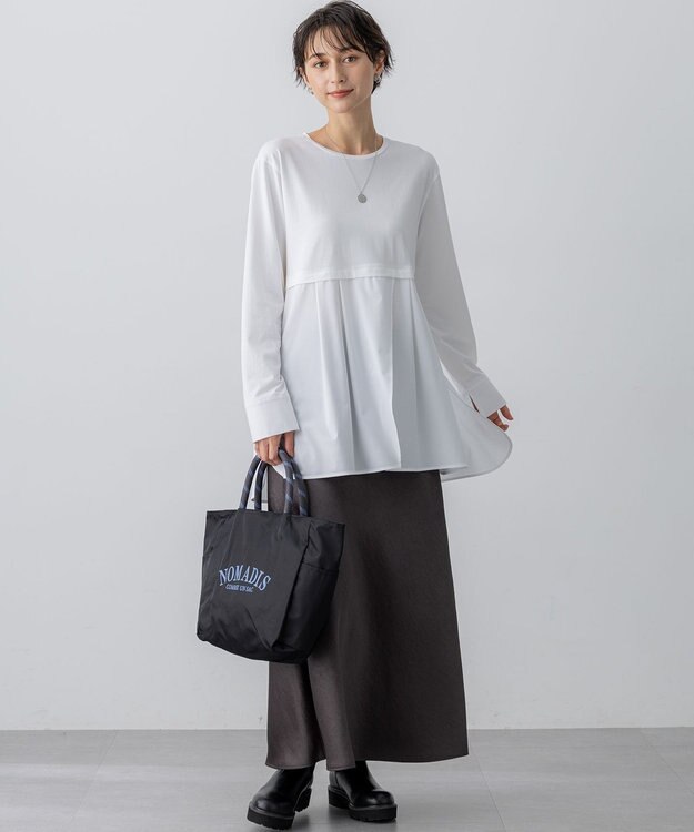 23区 S 【VERY掲載/洗える】ナチュラルコットンベア シャツレイヤード カットソー ホワイト系