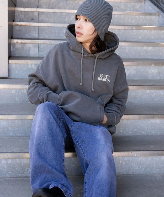 WEGO ピグメントグラフィックプルパーカー 柄3