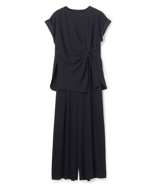 uncrave バックサテンジョーゼット オールインワン ネイビー