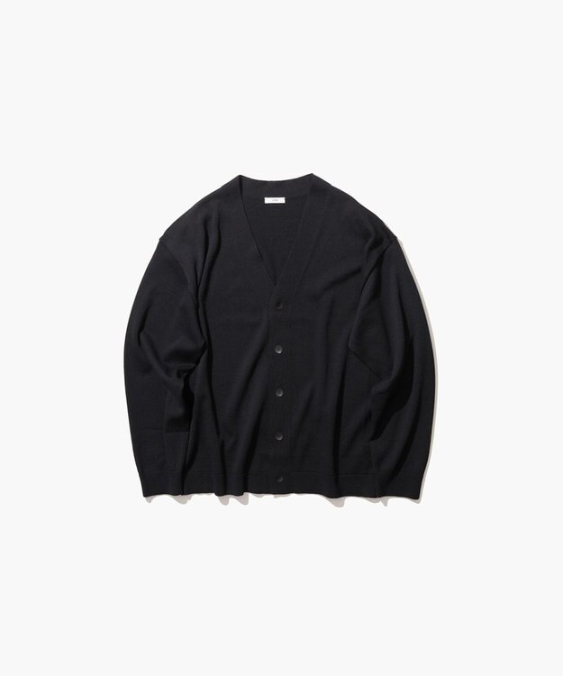ATON WOOL WASHI | オーバーサイズカーディガン - UNISEX BLACK